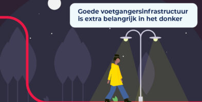 Goede voetgangersinfrastructuur is extra belangrijk in het donker